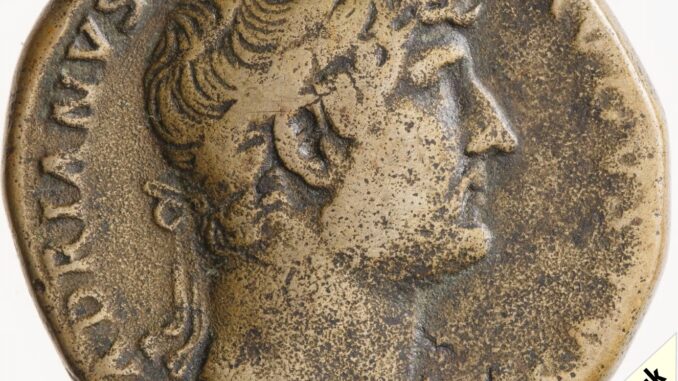 125AD Sestertius Emperor Hadrian Obverse 125AD Sestertius Emperor Hadrian Obverse
