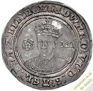 1551 to 1553 Shilling Edward VI Obverse 1551 to 1553 Shilling Edward VI Obverse