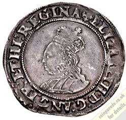 1560 1561 Shilling Elizabeth I Obverse