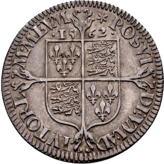 1562 Sixpence Elizabeth I SCBC 2595 Reverse
