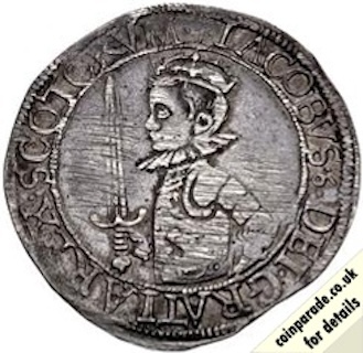 1582 Scotland Twenty Shilling James VI Obverse 1582 Scotland Twenty Shilling James VI Obverse