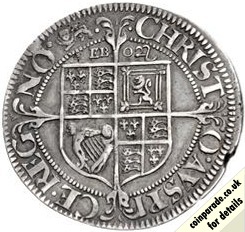 1643 1644 Shilling Charles I Reverse 1643 1644 Shilling Charles I Reverse