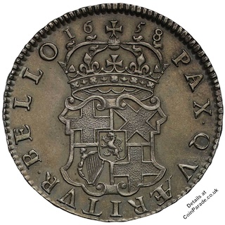 1658 Half-Crown Oliver Cromwell Reverse 1658 Half-Crown Oliver Cromwell Reverse