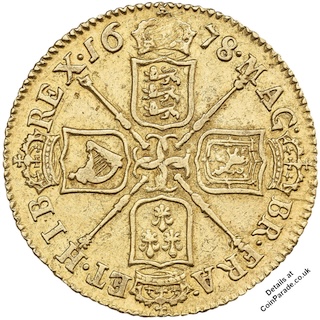 1678 Guinea Charles II Reverse 1678 Guinea Charles II Reverse