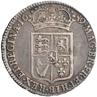 1689 Half-Crown Reverse William Mary RM