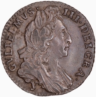 1696 Sixpence William III 3526 York Stops Obverse MV