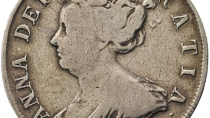 1707 Half Crown Queen Ann Edinburgh Obverse 1707 Half Crown Queen Ann Edinburgh Obverse