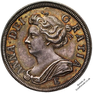 1707 Sixpence Proof Post Union E Anne Obverse 1707 Sixpence Proof Post Union E Anne Obverse