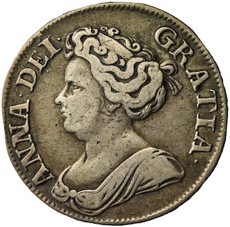 1711 Shilling Queen Anne Obverse 1711 Shilling Queen Anne Obverse