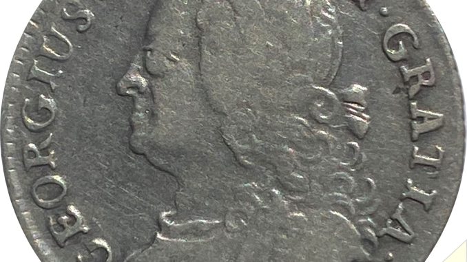 1745 SIxpence George II LIMA Obverse 1745 SIxpence George II LIMA Obverse