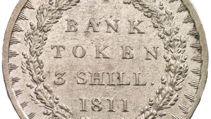 1811 3 Shilling Token Type 1 Reverse 1811 3 Shilling Token Type 1 Reverse