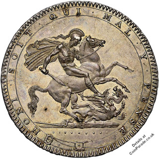 1820 Crown George III LX Edge Year Reverse