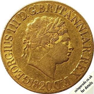 1820 Gold Sovereign Obverse 1820 Gold Sovereign Obverse