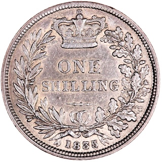 1835 Shilling William IV Reverse MV 1835 Shilling William IV Reverse MV