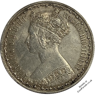 1880 Gothic Florin mdccclxxx Victoria Obverse
