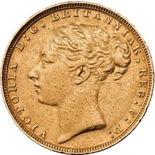 1884 Gold Sovereign Obverse 1884 Gold Sovereign Obverse