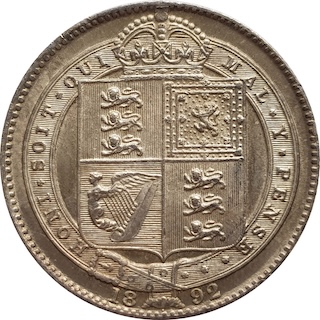 1892 Shilling Reverse