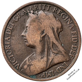 1896 Penny Victoria Obverse 1896 Penny Victoria Obverse