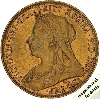 1901 Gold Proof Sovereign Sydney Obverse 1901 Gold Proof Sovereign Sydney Obverse