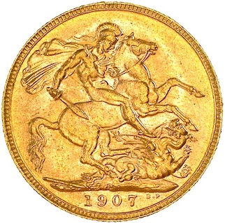 1907 Gold Sovereign Perth Reverse 1907 Gold Sovereign Perth Reverse