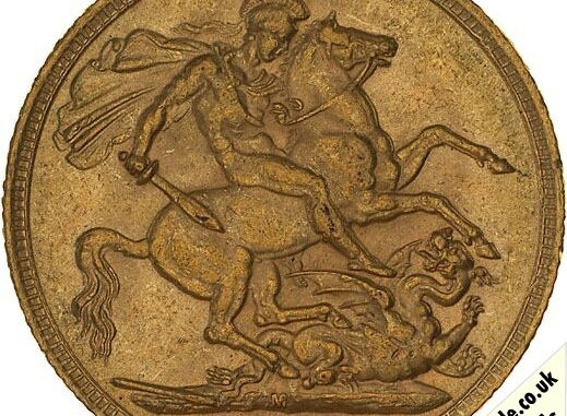 1909 Gold Sovereign Melbourne Reverse MV