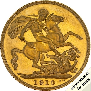 1910 Gold Sovereign Proof Melbourne Reverse MV 1910 Gold Sovereign Proof Melbourne Reverse MV