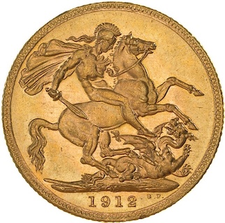 1912 Sovereign Melbourne Reverse 1912 Sovereign Melbourne Reverse