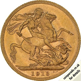 1913 Gold Proof Sovereign Melbourne