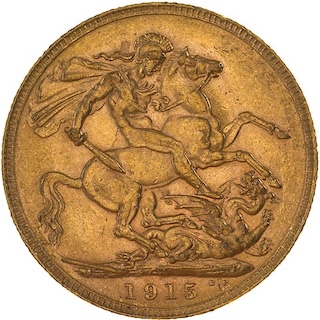 1915 Gold Sovereign Perth Reverse MV