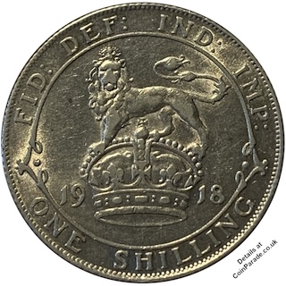 1918 Shilling George V Reverse 1918 Shilling George V Reverse