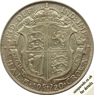 1920 Halfcrown George V Reverse
