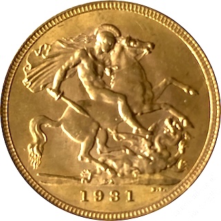 1931 Sovereign South Africa Reverse CP