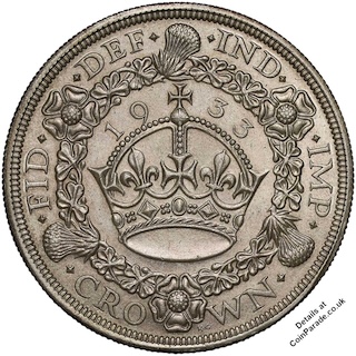 1933 Crown George V Reverse 1933 Crown George V Reverse