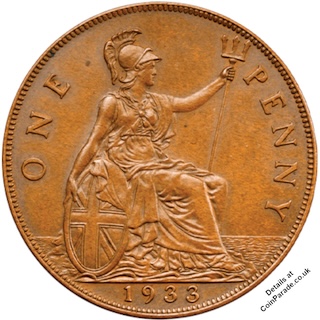 1933 Penny Reverse RM 1933 Penny Reverse RM