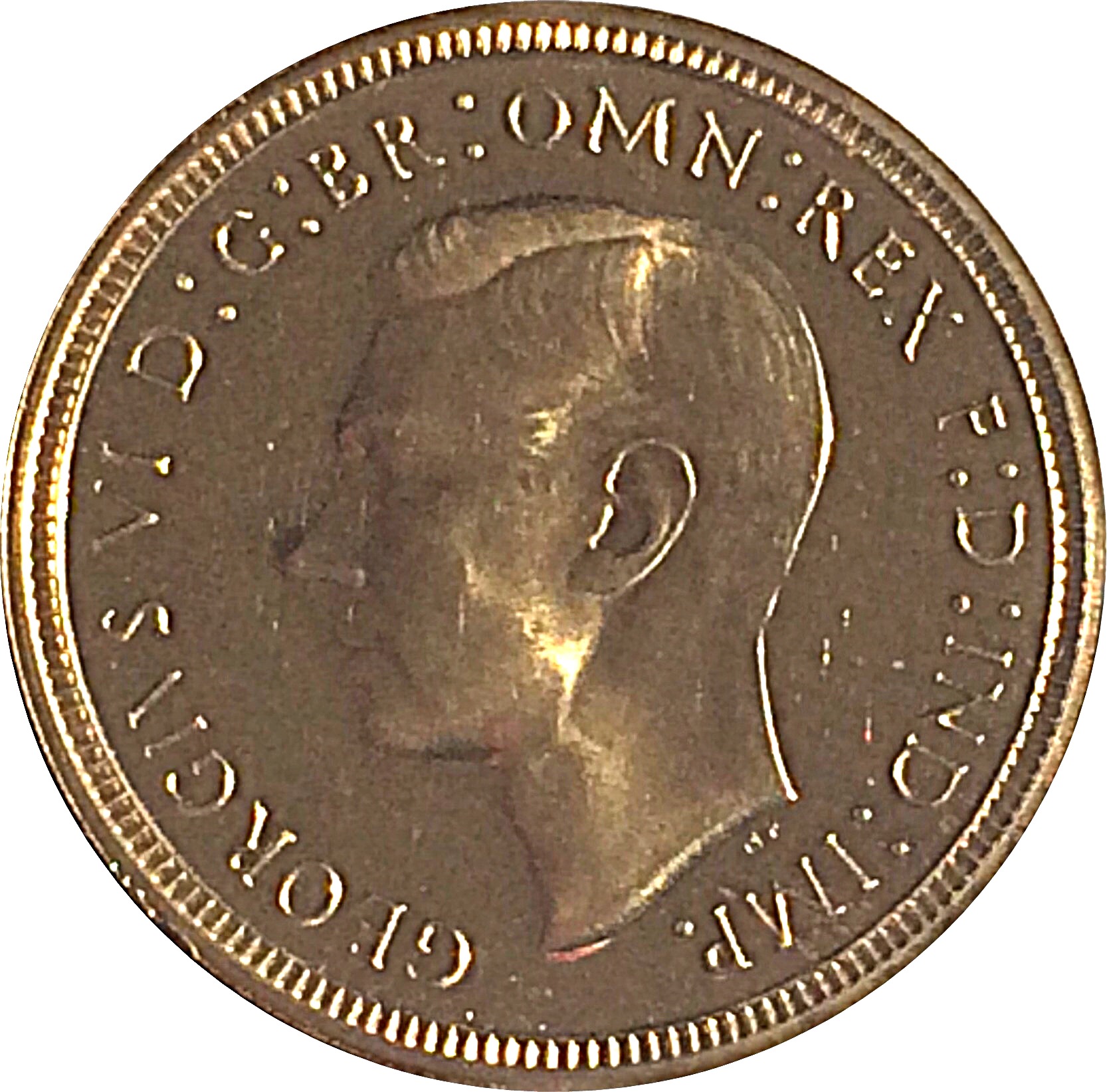 1937 Sovereign Proof Obverse