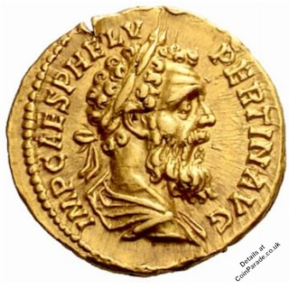 193AD Aureus Emperor Pertinax Obverse 193AD Aureus Emperor Pertinax Obverse