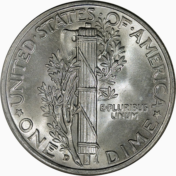 1943D Mercury Dime Reverse