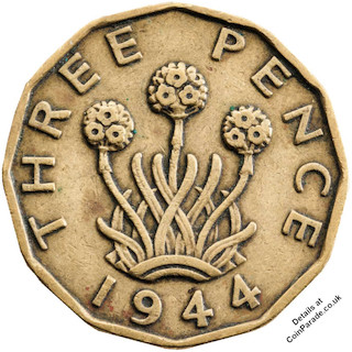 1944 Threepence Reverse 4112 RM 1944 Threepence Reverse