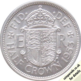 1953 Half Crown Reverse 1953 Half Crown Reverse