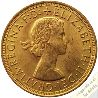 1957 Sovereign Obverse 1957 Sovereign Obverse