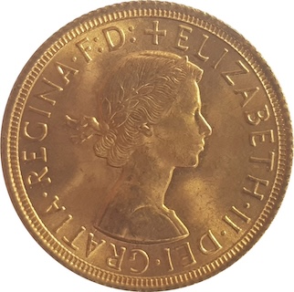 1958 Sovereign Obverse 1958 Sovereign Obverse