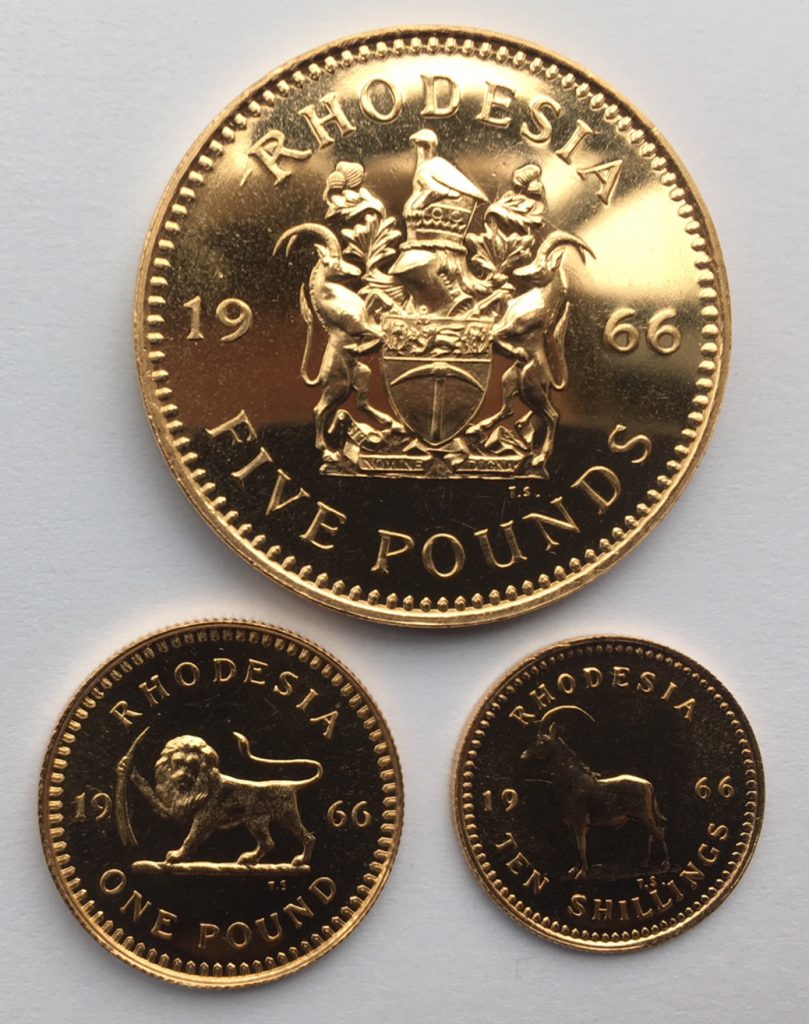 1966 Rhodesia Gold Set Reverse