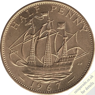 1967 Halfpenny Reverse 1967 Halfpenny Reverse