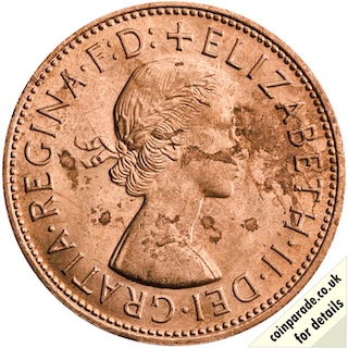 1967 Penny Elizabeth II Obverse 1967 Penny Elizabeth II Obverse
