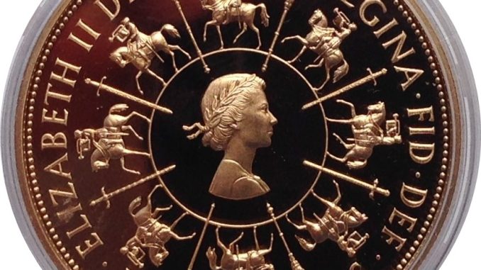 1993 Gold Proof 'Coronation' Crown Five Pounds Obverse 1993 Gold Proof 'Coronation' Crown Five Pounds Obverse