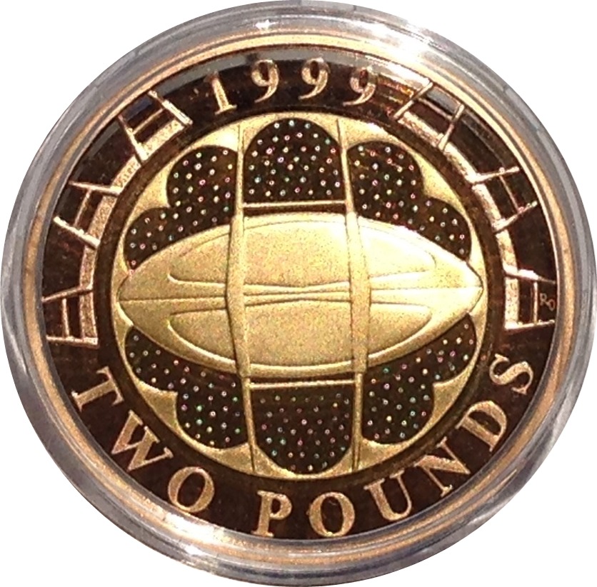 1999 Gold Proof Two Pounds Reverse