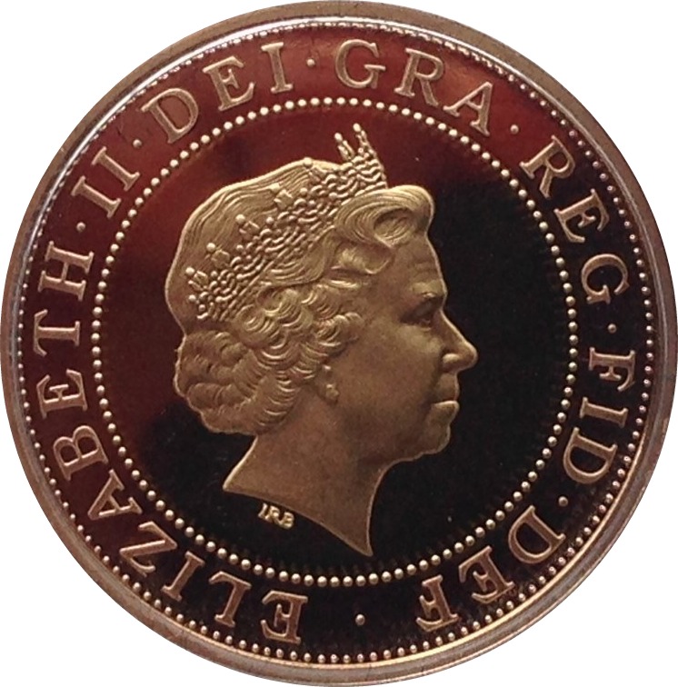 2003 Gold Proof Two Pounds DNA Obverse