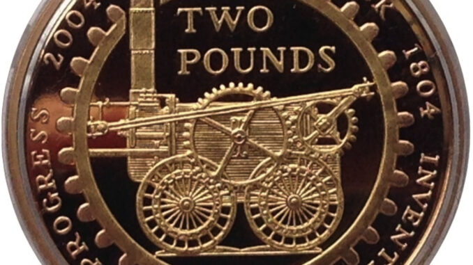 2004 Gold Proof Two Pounds Steam Locomotive 2004 Gold Proof Two Pounds Steam Locomotive