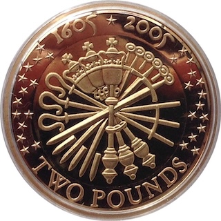 2005 Gold Proof Two Pounds Reverse 2005 Gold Proof Two Pounds Reverse