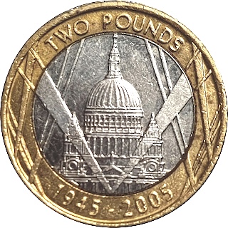 2005 Two Pounds End of Second World War 2 Pounds 2005 Two Pounds End of Second World War 2 Pounds